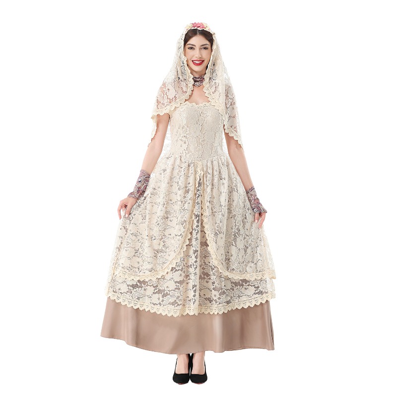 Women Vintage Lace Maxi Dress  - đánh giá và giá Lace Dress