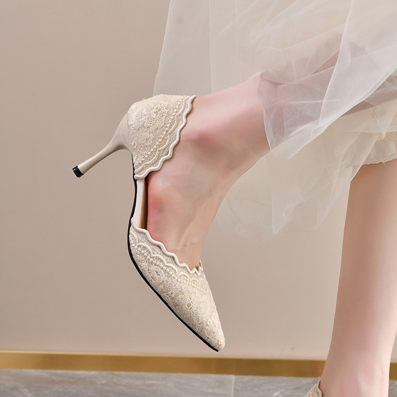 Lace Pointed Toe High Heels Wo - đánh giá và giá Womens Heels